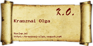Krasznai Olga névjegykártya